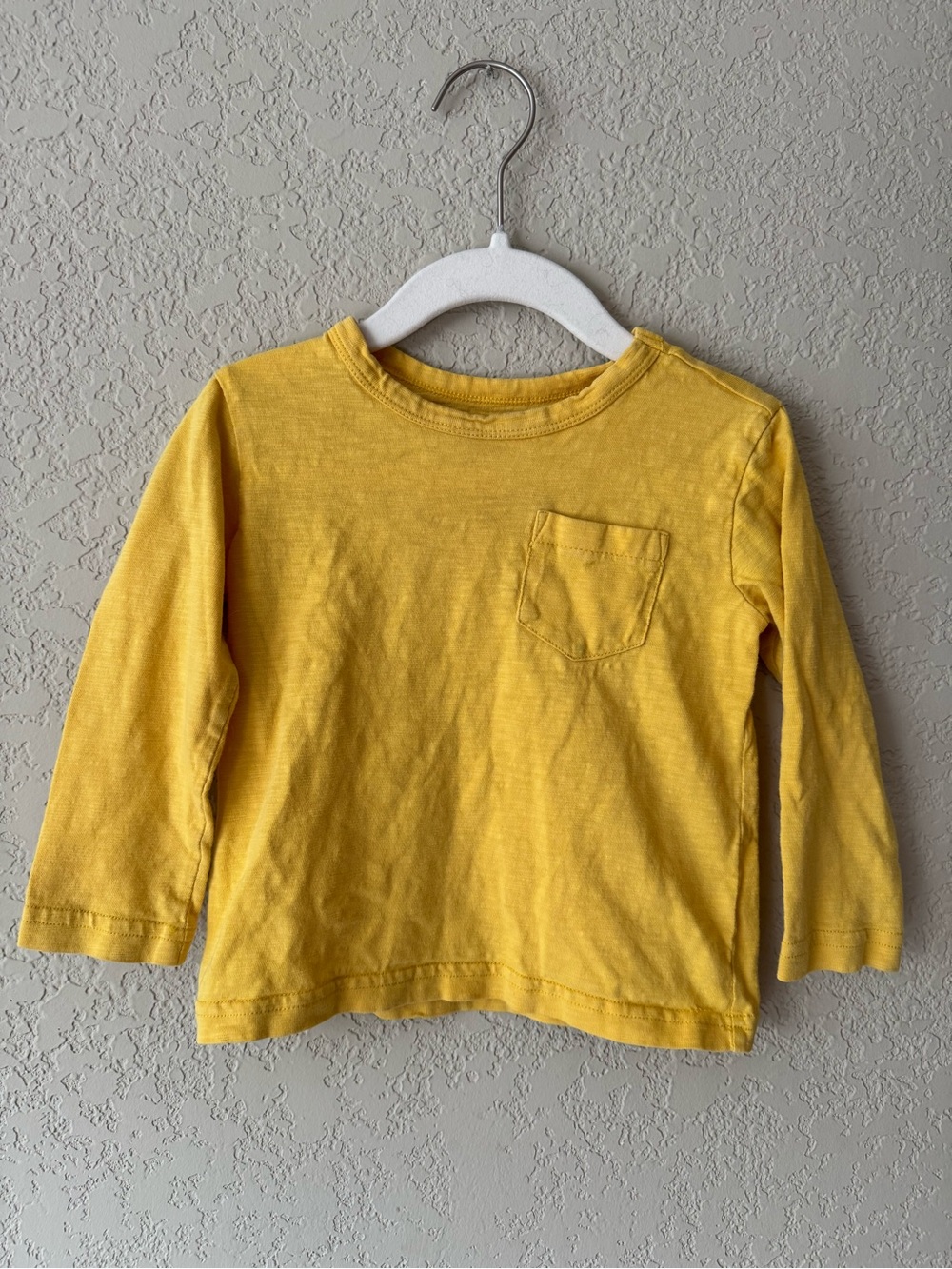 Primary Yellow Long Sleeve Pocket Tee